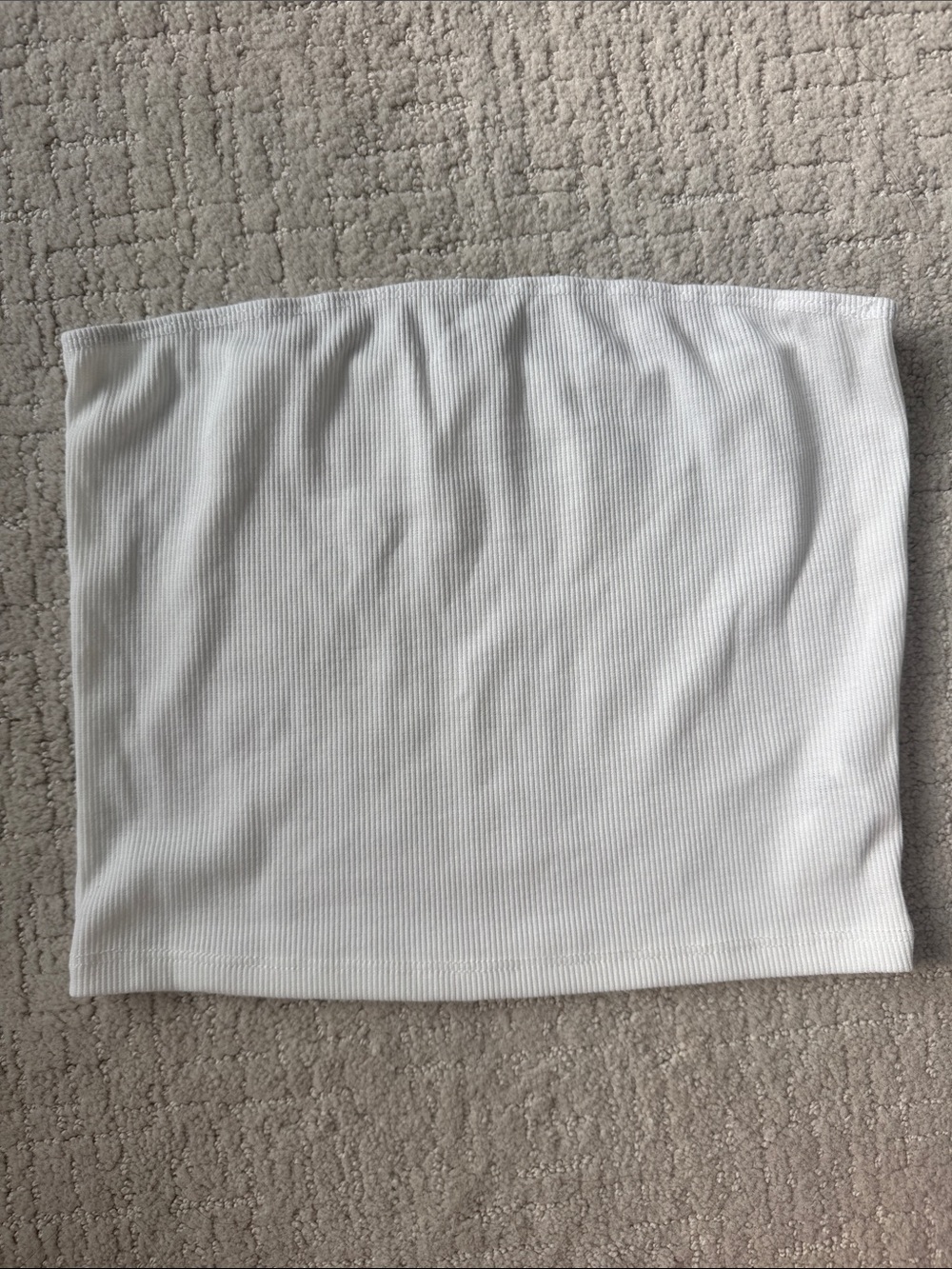 H&M White Ribbed Tube Mini Skirt